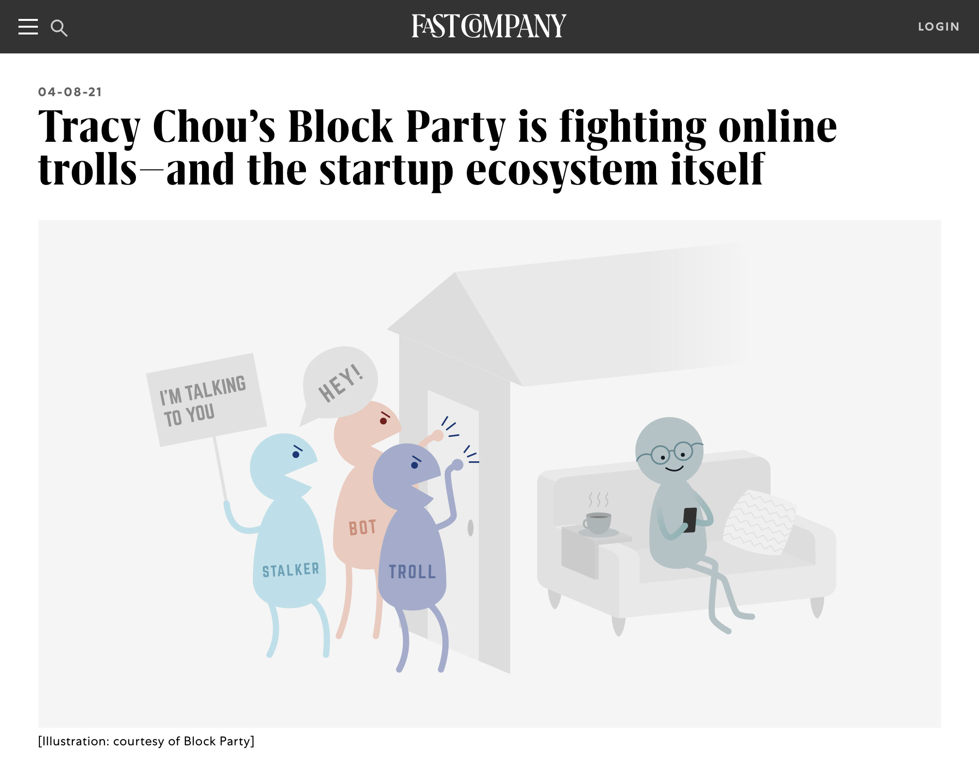 A screenshot of some of the branding work featured in a Fast Company article about Block Party