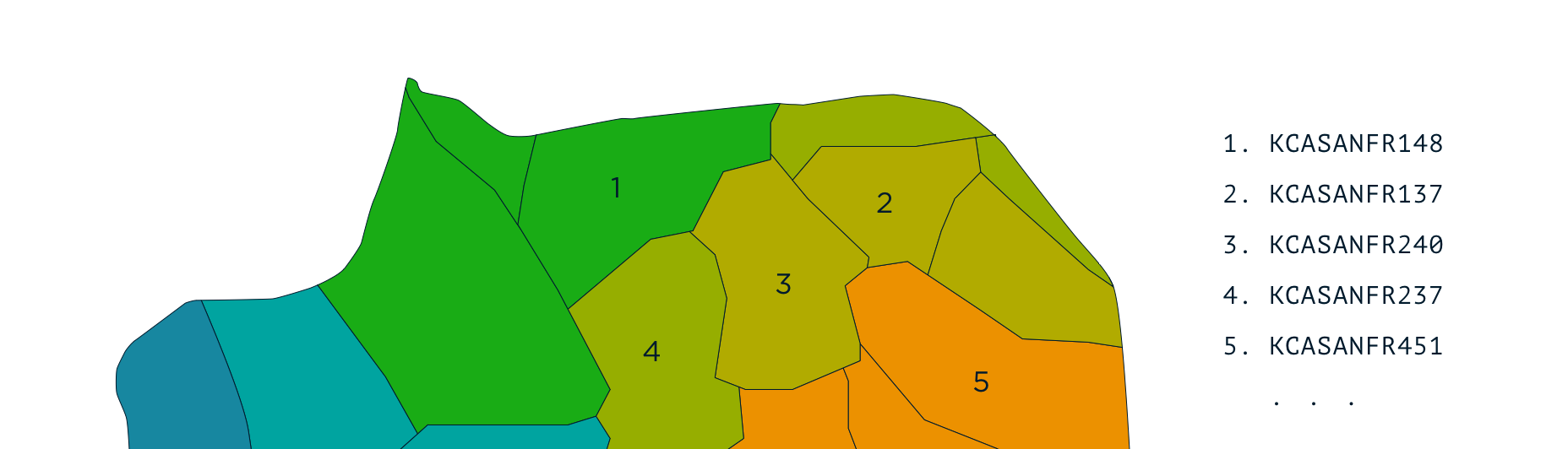 SF broken into different neighborhoods, each one associated with a specific weather station