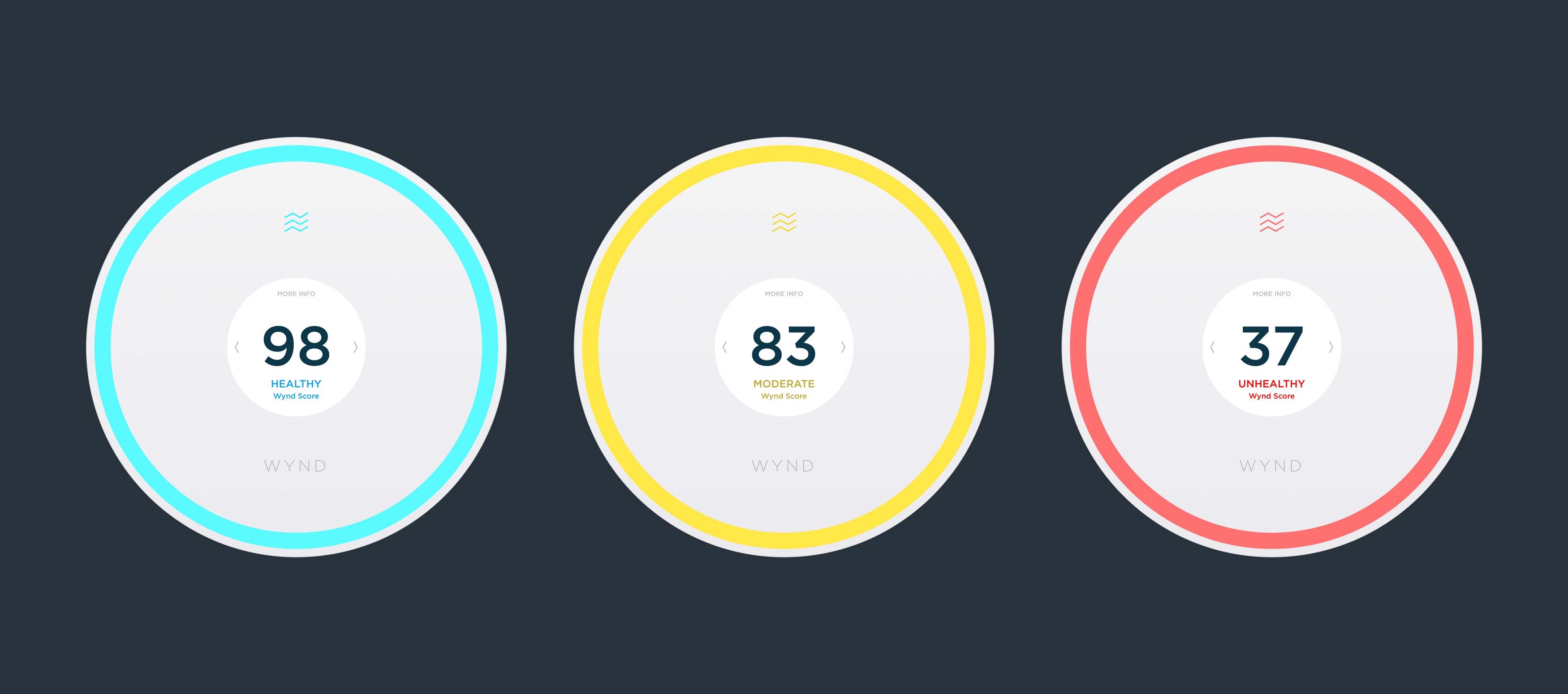 A graphic showing technical features of the Wynd Home Purifier