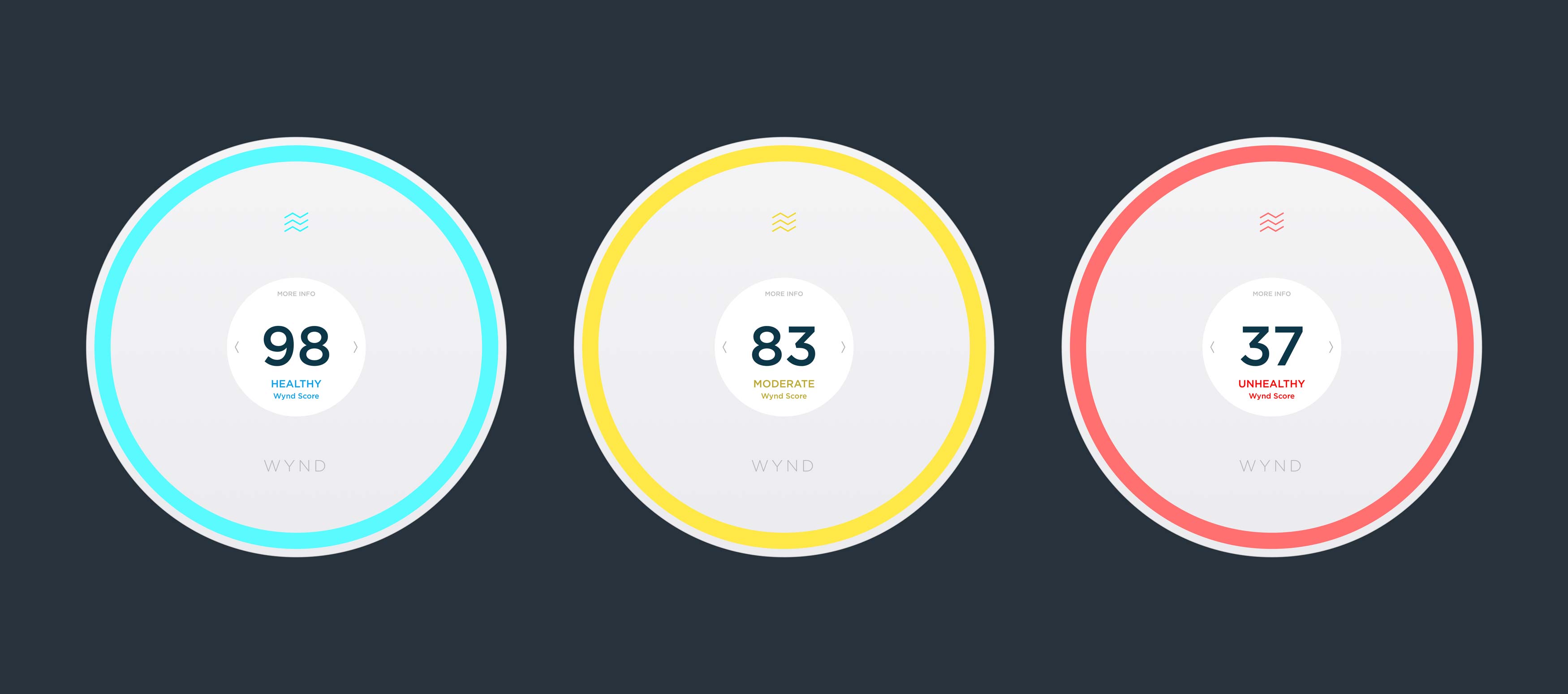 A graphic showing technical features of the Wynd Home Purifier